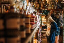 Person shops in souvenir store