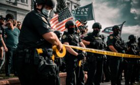 Rioters at US Capitol building on January 6