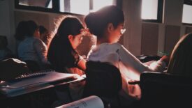 school students in classroom