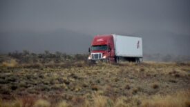 truck on rural road