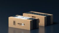 amazon boxes in dark room