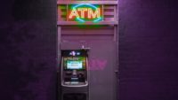 ATM in purple lighting