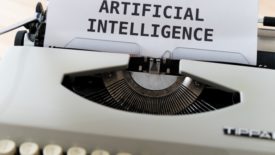 typewriter with artificial intelligence written