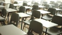 school desks in rows