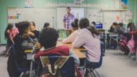 classroom full of students at desks