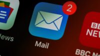 blue email app with notification icon