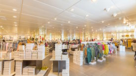 store racks and shelves in mall