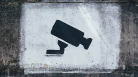 Spray painted security camera