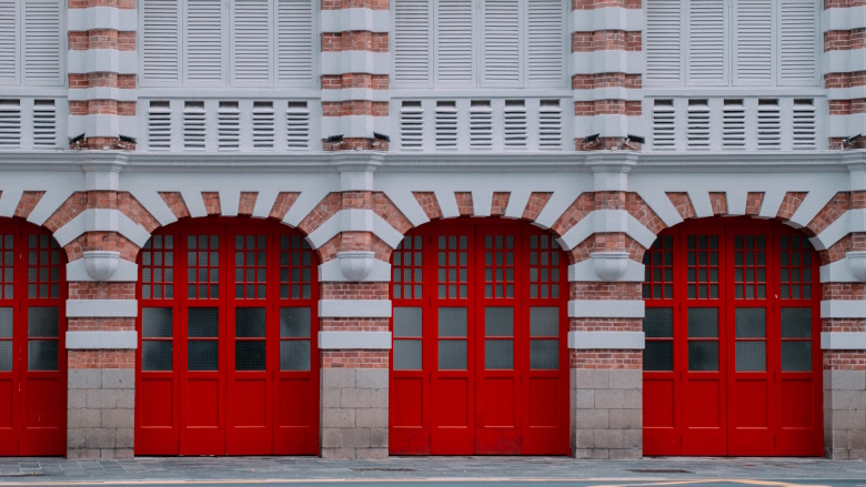 Fire station doors