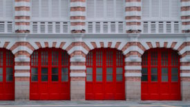Fire station doors