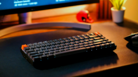 Wireless keyboard on desk