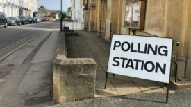 Polling station sign