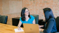 Women in a work meeting