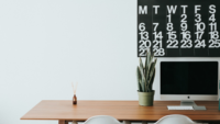 Work desk with calendar