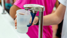 Water faucet and cup 