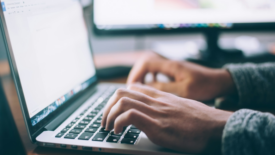 Person working on laptop