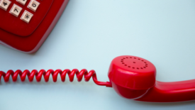 Red rotary phone