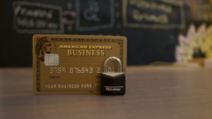 Credit card and padlock