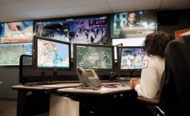 On the watch floor of McKesson’s GSOC, three operator workstations